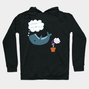 Falling Whale and Petunias Hoodie